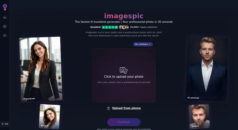 The imagespic homepage