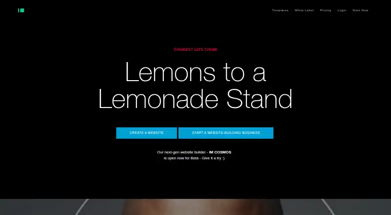 The IM Creator homepage