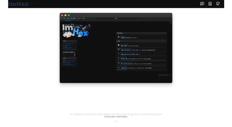 The ImHex homepage
