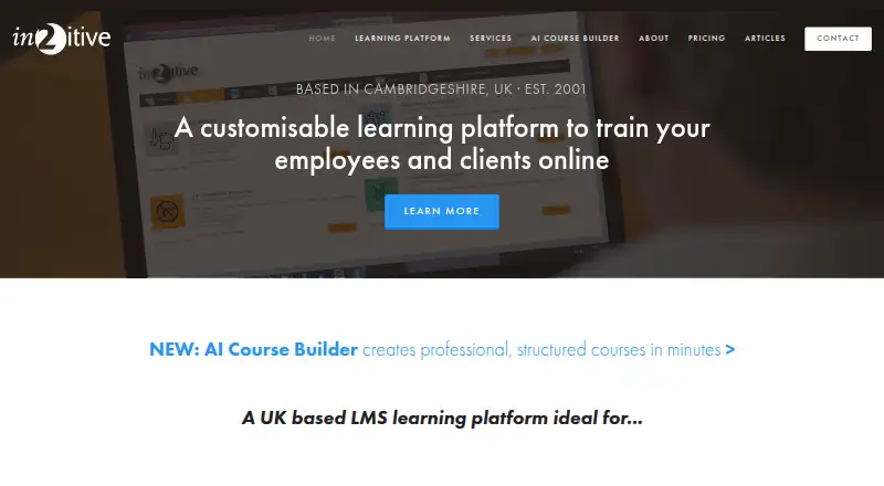 The In2itive Learning Record Store homepage