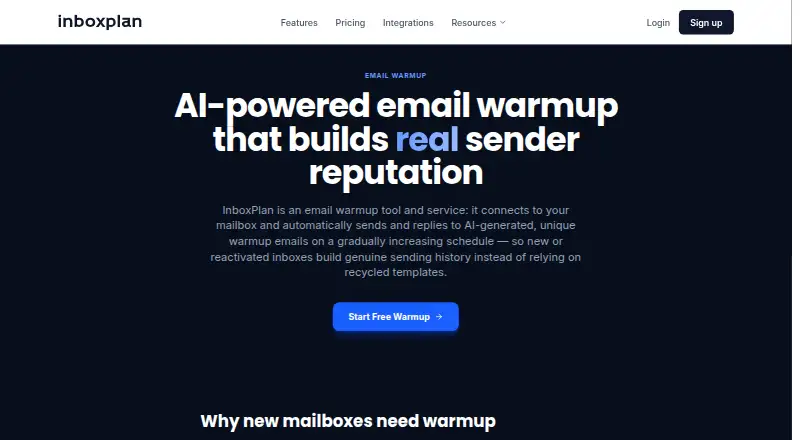 The InboxPlan homepage