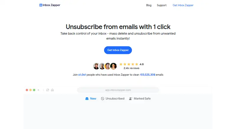 The Inbox Zapper homepage
