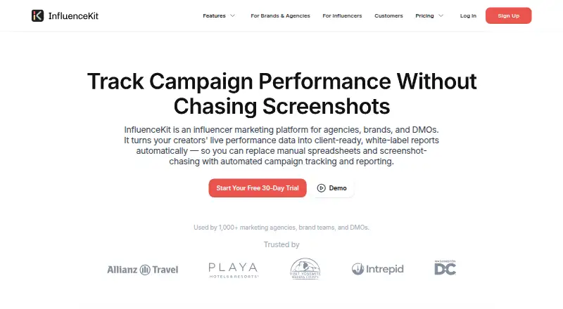 The InfluenceKit homepage