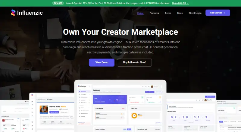 The Influenzic homepage