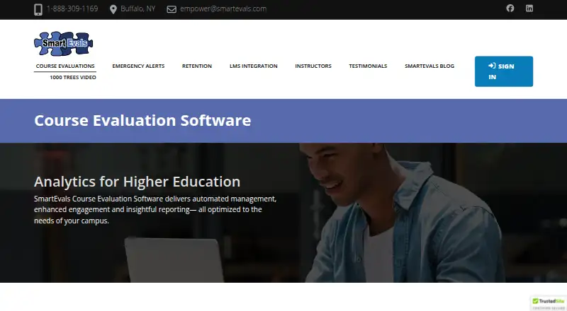 The SmartEvals homepage