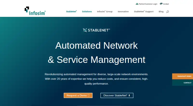 The Infosim StableNet homepage