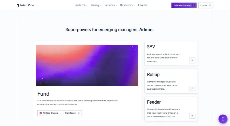 The Infra One homepage