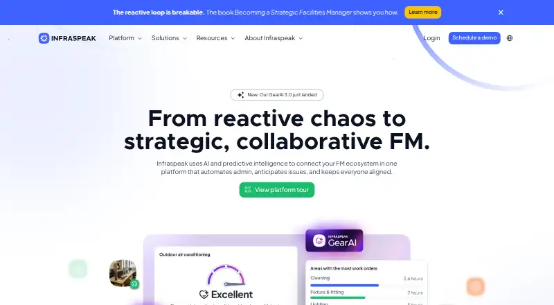 The Infraspeak homepage