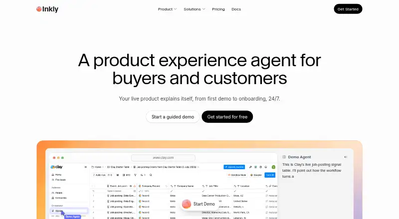 The Inkly homepage