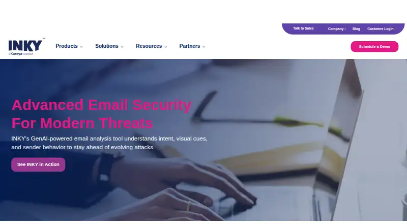The INKY Email Security homepage