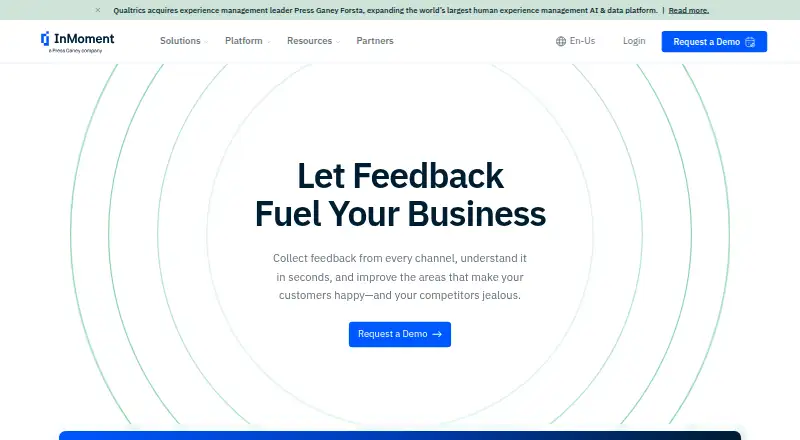 The InMoment homepage