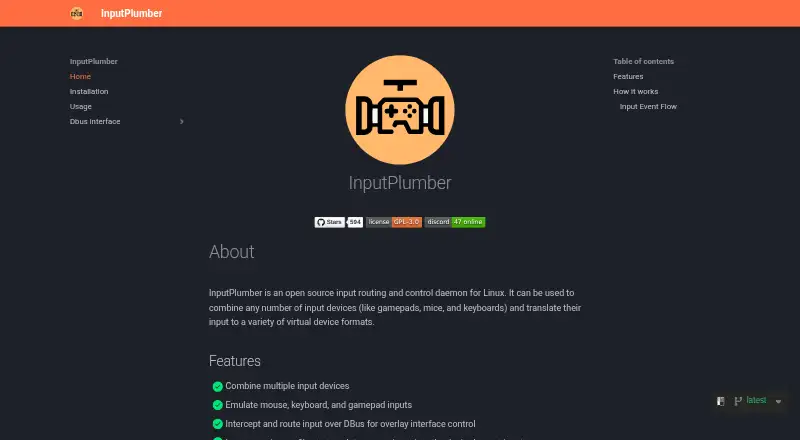 The InputPlumber homepage