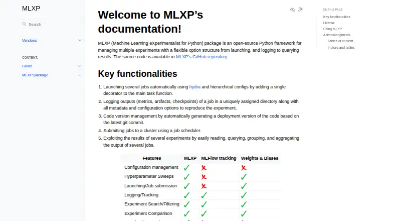 The MLXP homepage
