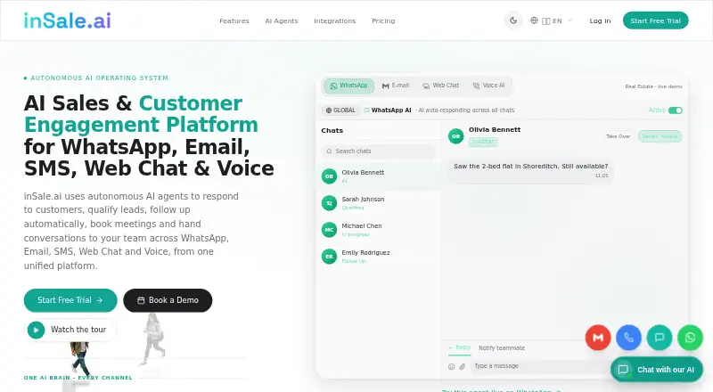 The inSale.ai homepage