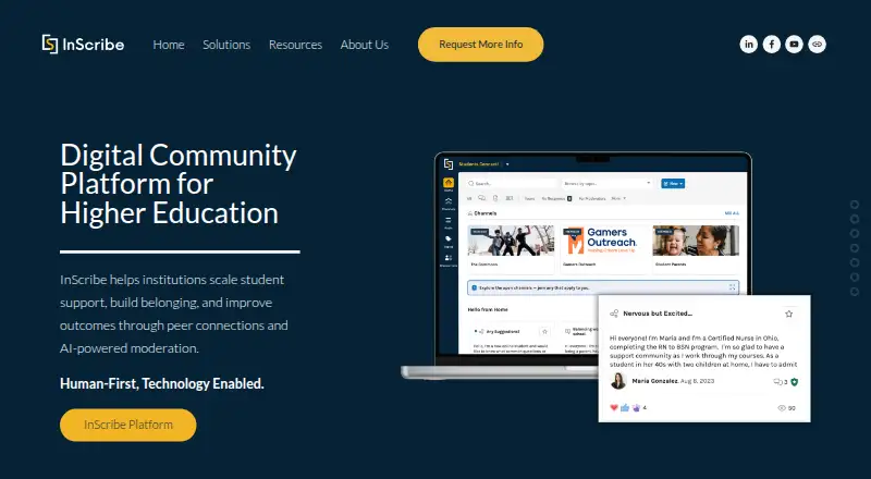 The InScribe homepage