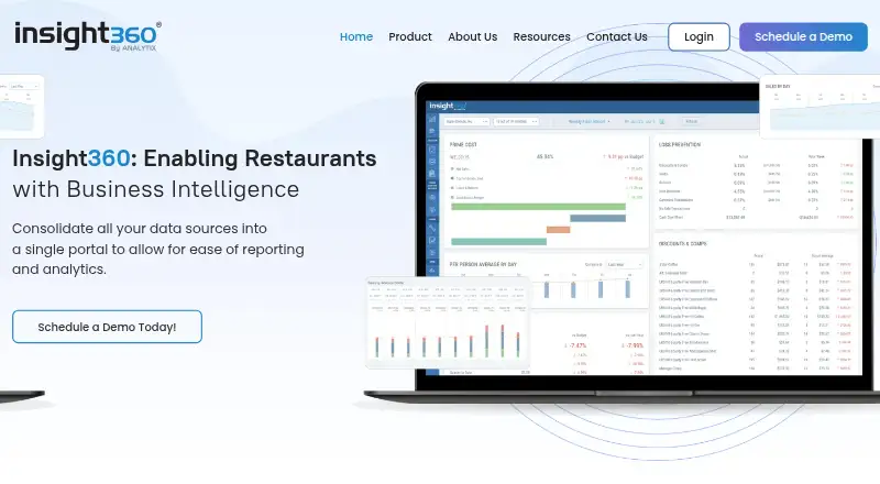 The Insight360 homepage