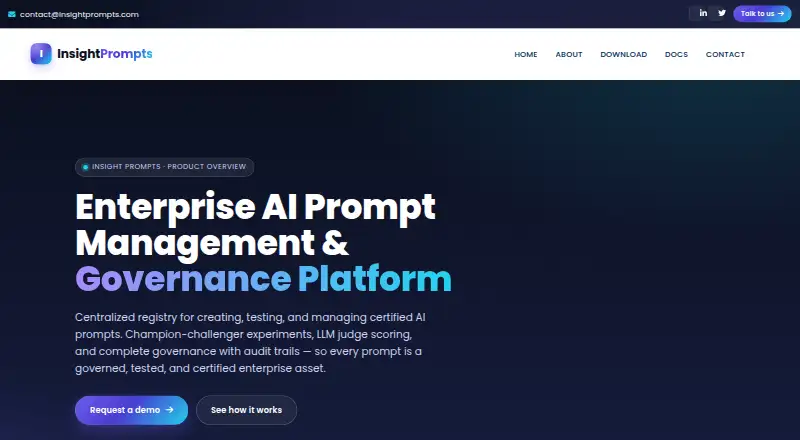 The InsightPrompts homepage