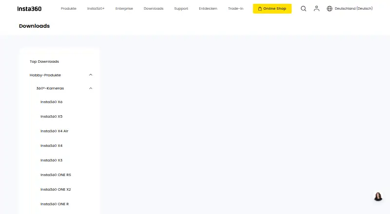 The Insta360 Studio homepage