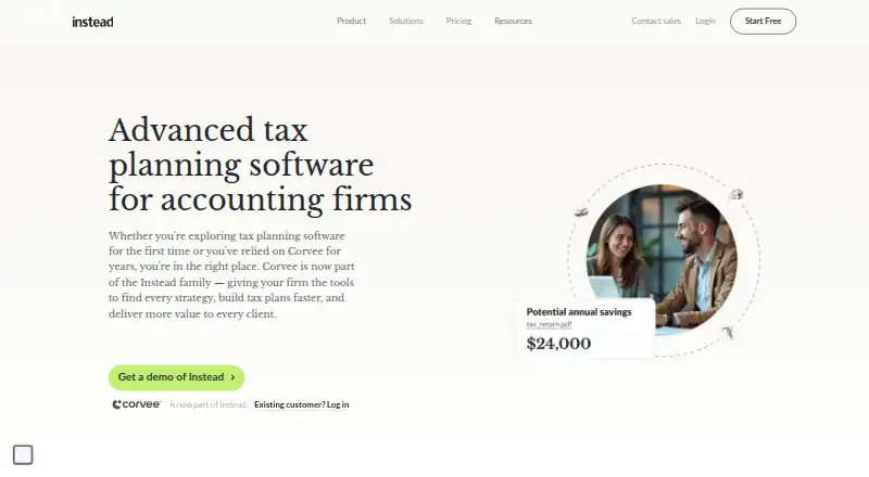 The Corvee Tax Planner homepage