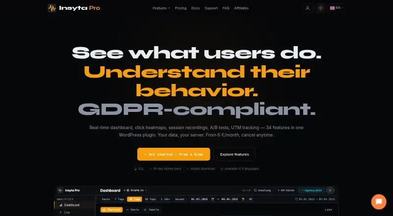 The Insyta Pro homepage