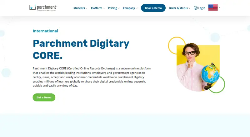 The Parchment Digitary CORE homepage