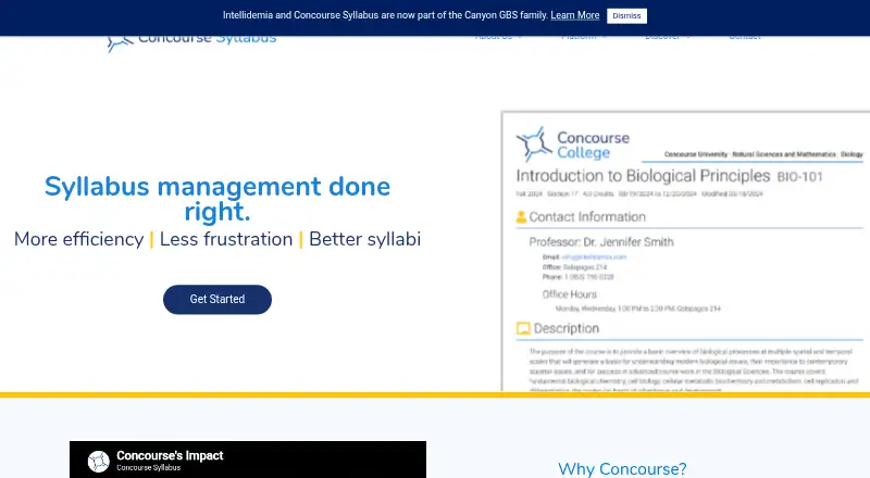 The Concourse homepage