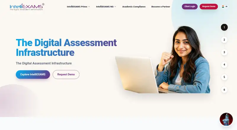 The IntelliEXAMS homepage