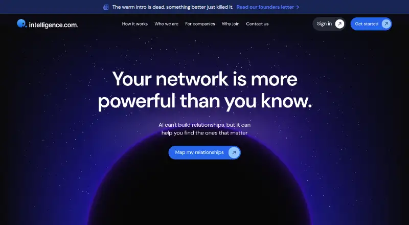 The intelligence.com homepage