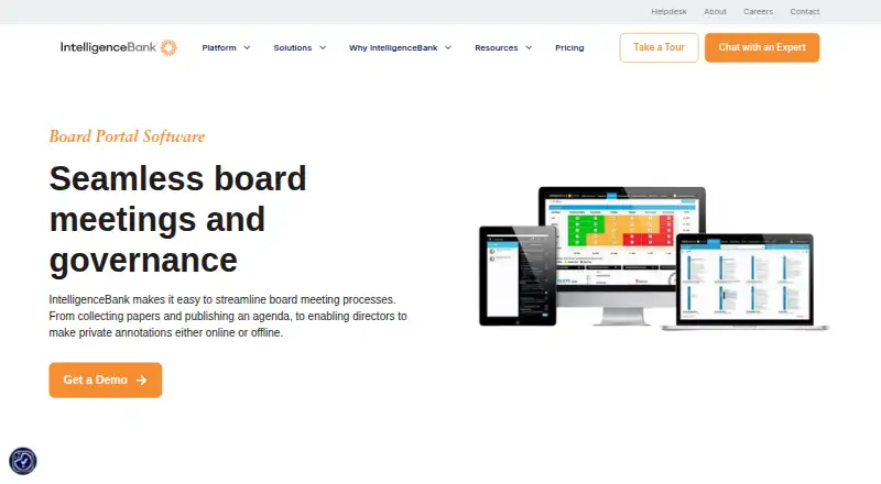The IntelligenceBank Boards homepage
