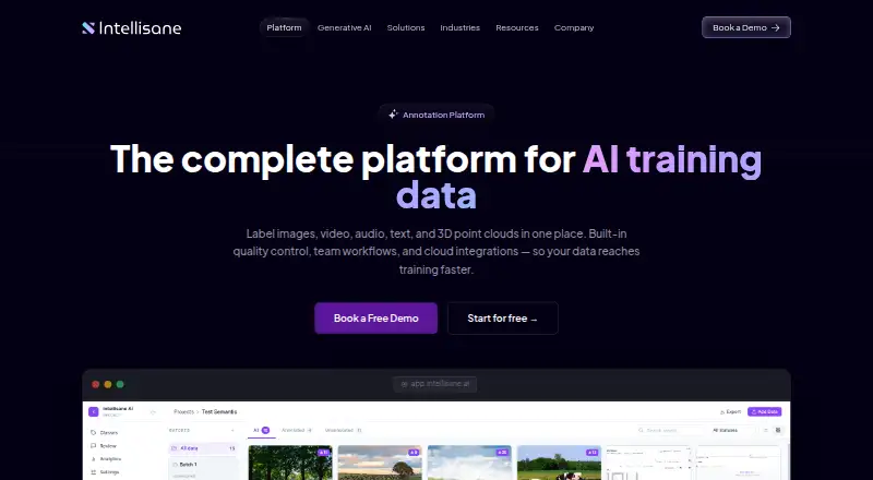 The Intellisane Annotation Platform homepage