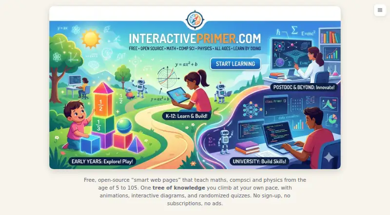 The Interactive Primer homepage