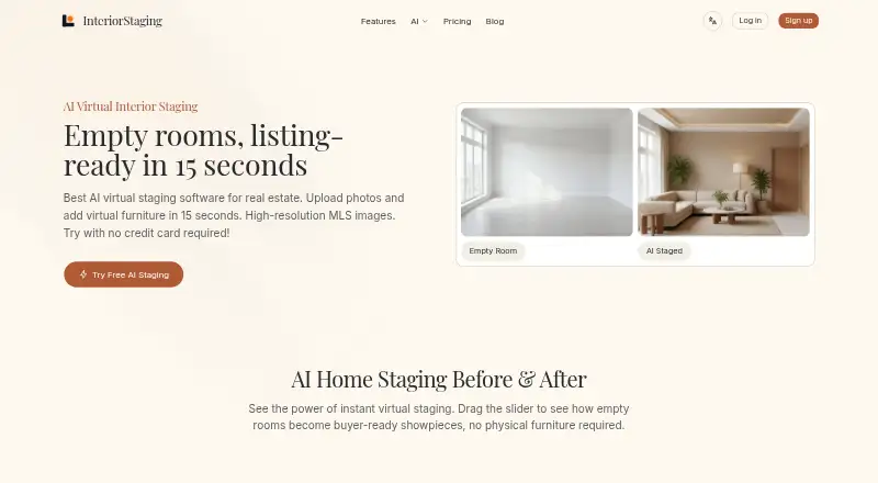 The InteriorStaging homepage