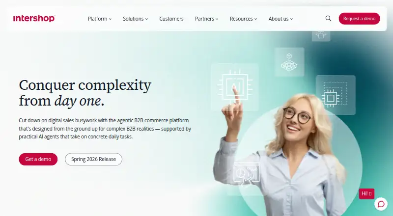 The Intershop Commerce Platform homepage