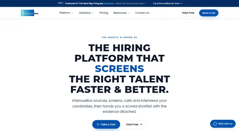 The IntervueBox homepage