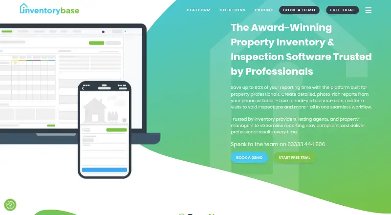 The InventoryBase homepage