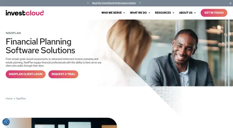 The NaviPlan homepage