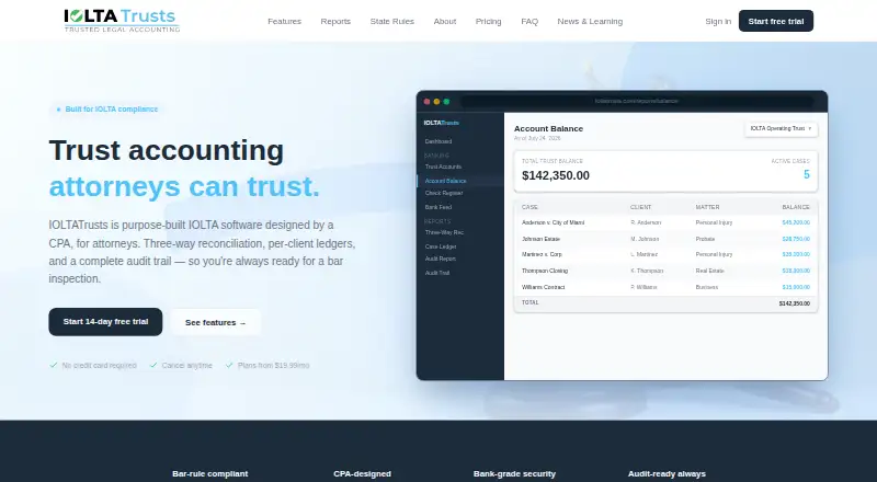 The IOLTATrusts homepage