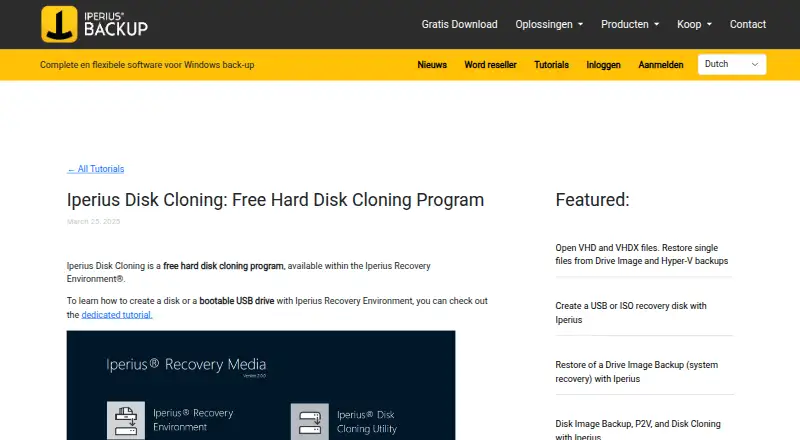The Iperius Disk Cloning homepage