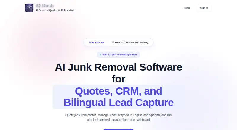 The IQ-Dash homepage
