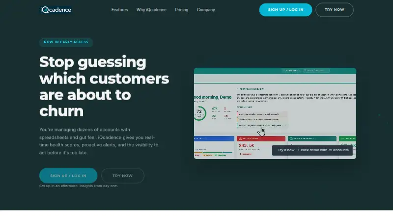 The iQcadence homepage