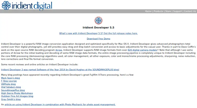 The Iridient Developer homepage
