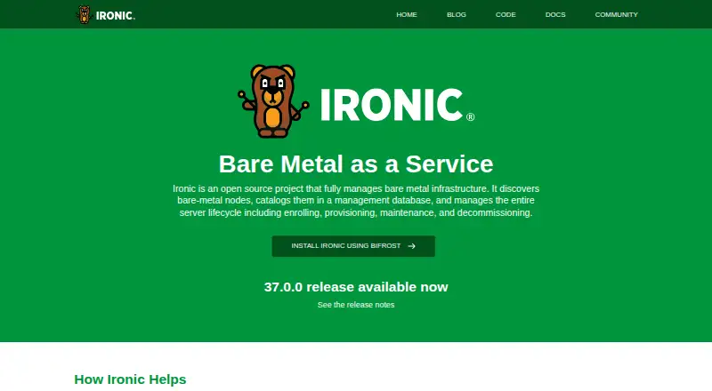 The OpenStack Ironic homepage