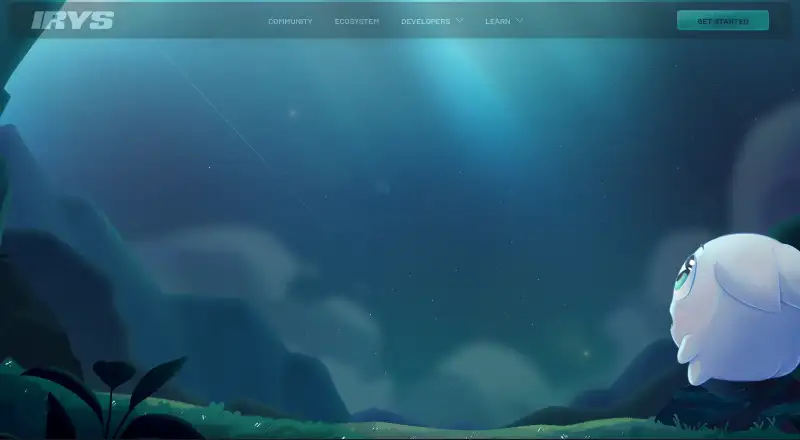 The Irys homepage
