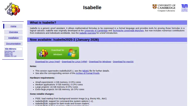 The Isabelle homepage