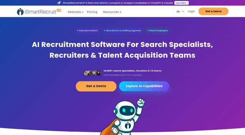The iSmartRecruit homepage