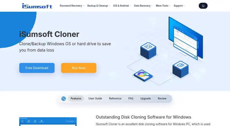 The iSumsoft Cloner homepage