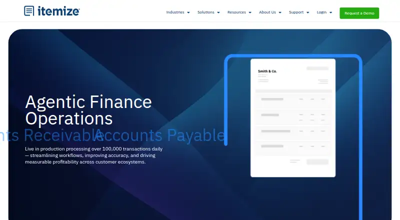 The Itemize homepage