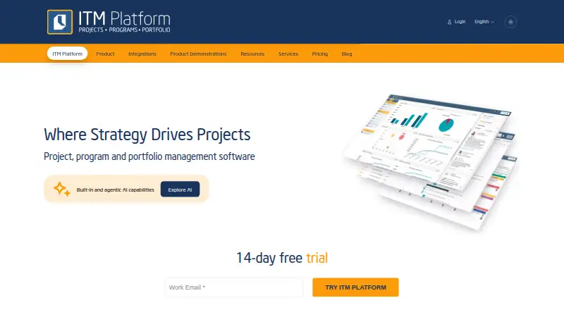 The ITM Platform homepage