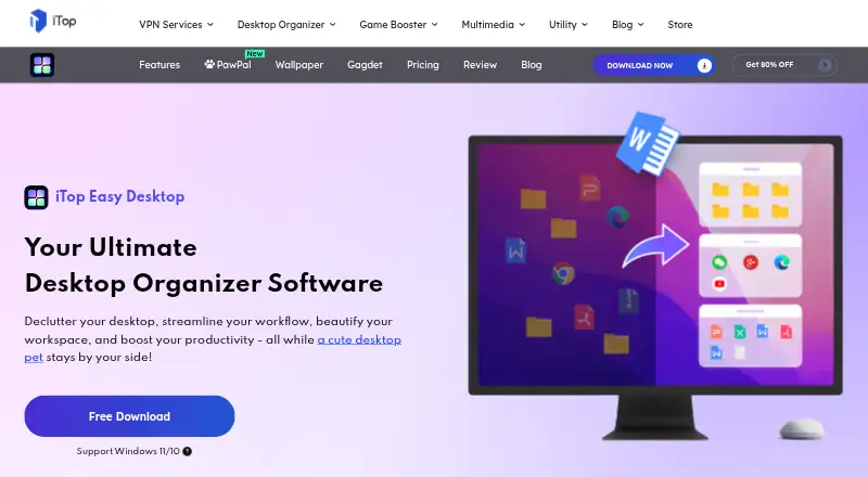 The iTop Easy Desktop homepage
