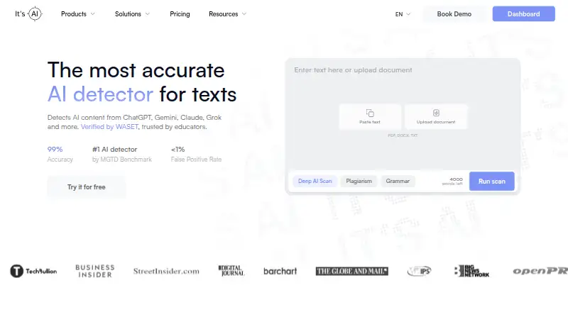 The It's AI homepage